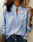 Pelyxa - Damesblouse met bloemenprint van katoen elegante regular fit voor de zomer