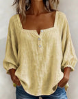 Glyressa - Elegante Damesblouse met Vierkante Hals
