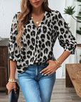 Astoria - Blouse met Halve Mouwen in Luipaardprint Groot