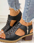 Gwenora - Dames sandalen met orthopedische blokhak