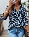 Astoria - Blouse met Halve Mouwen in Luipaardprint Groot