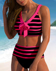 Laluna® Gestreepte bikini met hoge taille – flatterende taille, tijdloze streepjeslook