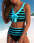 Laluna® Gestreepte bikini met hoge taille – flatterende taille, tijdloze streepjeslook