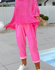 Seraphira - Casual jumpsuit met monogramprint en opengewerkte blouse