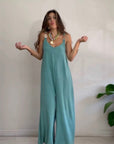 Iriana - Prachtige comfortabele jumpsuit met gouden gespen