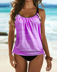 Augustus - stijlvol effen-tankini met luipaardprint