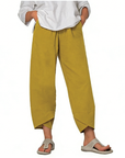 Belythia - Vintage asymmetrische hoge taille damesbroek met zakken