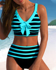 Laluna® Gestreepte bikini met hoge taille – flatterende taille, tijdloze streepjeslook