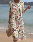 Elyrae - Midi-jurk voor dames met geborduurde bloemen in meerdere kleuren