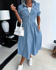 Ellie - Chic Denim Midi Dress