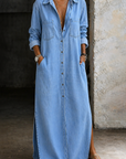 Jasmoria - Lange denim overhemd jurk voor dames