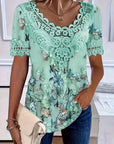 Amalina - Korte mouwen T-shirt met bloemenprint