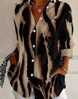 Telyra - Blouse Met Hoge Kraag Irregulier Print