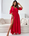 Havessira - Elegante Maxi Jurk met Off-Shoulder en V-Hals