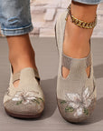 Arixa - Ademend Comfortabele Schoenen met Geborduurde Bloem