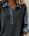 Marisolenne - Casual Sweatshirt met Contrasterende Stiksels