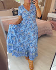 Denise - Maxi Bloemenjurk met V-Hals