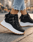 Jasmyra - Platform sneakers voor dames in blauwe denim chunky moderne stijl