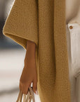 Queliralyne - Oversized Gebreide Cardigan Beige Zand