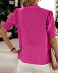 Flore - Blouse met korte mouwen en een V-hals