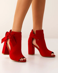 Ophalyra - Sandalen met Vierkante Hak en Elegante Knoop met Open Neus