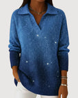 Eliravelle – Glanzende Trui met Elegante en Casual Stijl