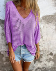 Delia - Gebreide top met V-hals