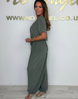 Cymara - Katoenen jumpsuit met V-hals en strikdetail