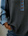 Marisolenne - Casual Sweatshirt met Contrasterende Stiksels
