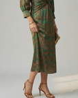 Falune - Midi jurk voor dames met een elegante strakke taille en print