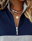 Dorinavelle - Sweat Colorblock Met Comfortabele Ritssluiting