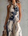 Gavelynn - Dames jumpsuit met halternek en wijde benen