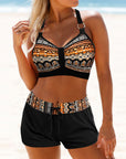 Maryan - Bikini met geometrisch patroon en een hoge elastische tailleband