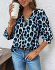 Astoria - Blouse met Halve Mouwen in Luipaardprint Groot