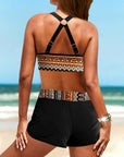 Maryan - Bikini met geometrisch patroon en een hoge elastische tailleband