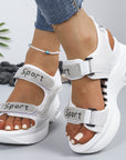 Calyvra - Dames sandalen platform strass velcro luchtzool sport