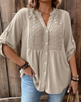 Hylora - Elegante Blouse met V-hals en Knopen