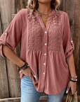 Hylora - Elegante Blouse met V-hals en Knopen