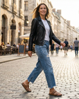 Cazira - Dames Jeans Rechstreeks Cropped Denim Moderne Comfort