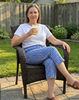 Novirae - Dames capri broek met vichy ruitjes, casual pasvorm