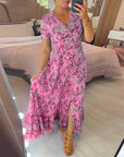 Denise - Maxi Bloemenjurk met V-Hals