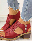 Gwenora - Dames sandalen met orthopedische blokhak