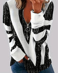 Prysavienne - Zip hoodie met contrasterende strepen