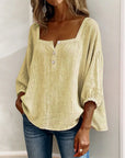 Glyressa - Elegante Damesblouse met Vierkante Hals