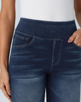 Ruvessa - Dames jeans met hoge taille brede pijpen zeer rekbaar moderne snit