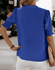 Flore - Blouse met korte mouwen en een V-hals