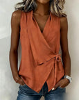 Sylethra - Dames asymmetrische mouwloze top met wikkellook voor de zomer