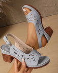 Cirethia - Dames sandalen met comfortabele hak en open ontwerp