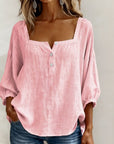 Glyressa - Elegante Damesblouse met Vierkante Hals