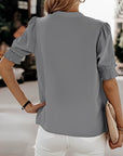 Flore - Blouse met korte mouwen en een V-hals